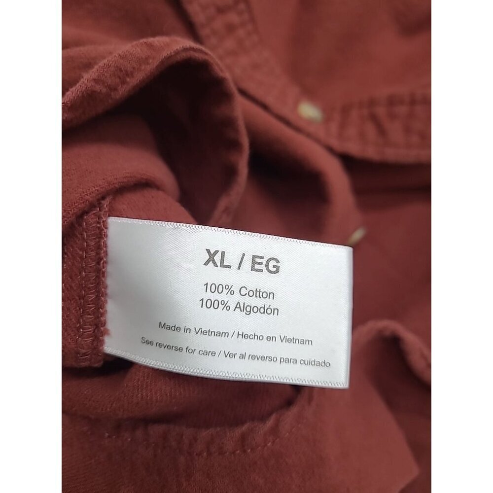 Eddie Bauer Flannel Button Down Shirt Men's Size XL Red Soft Suede Feel - Picture 6 of 8